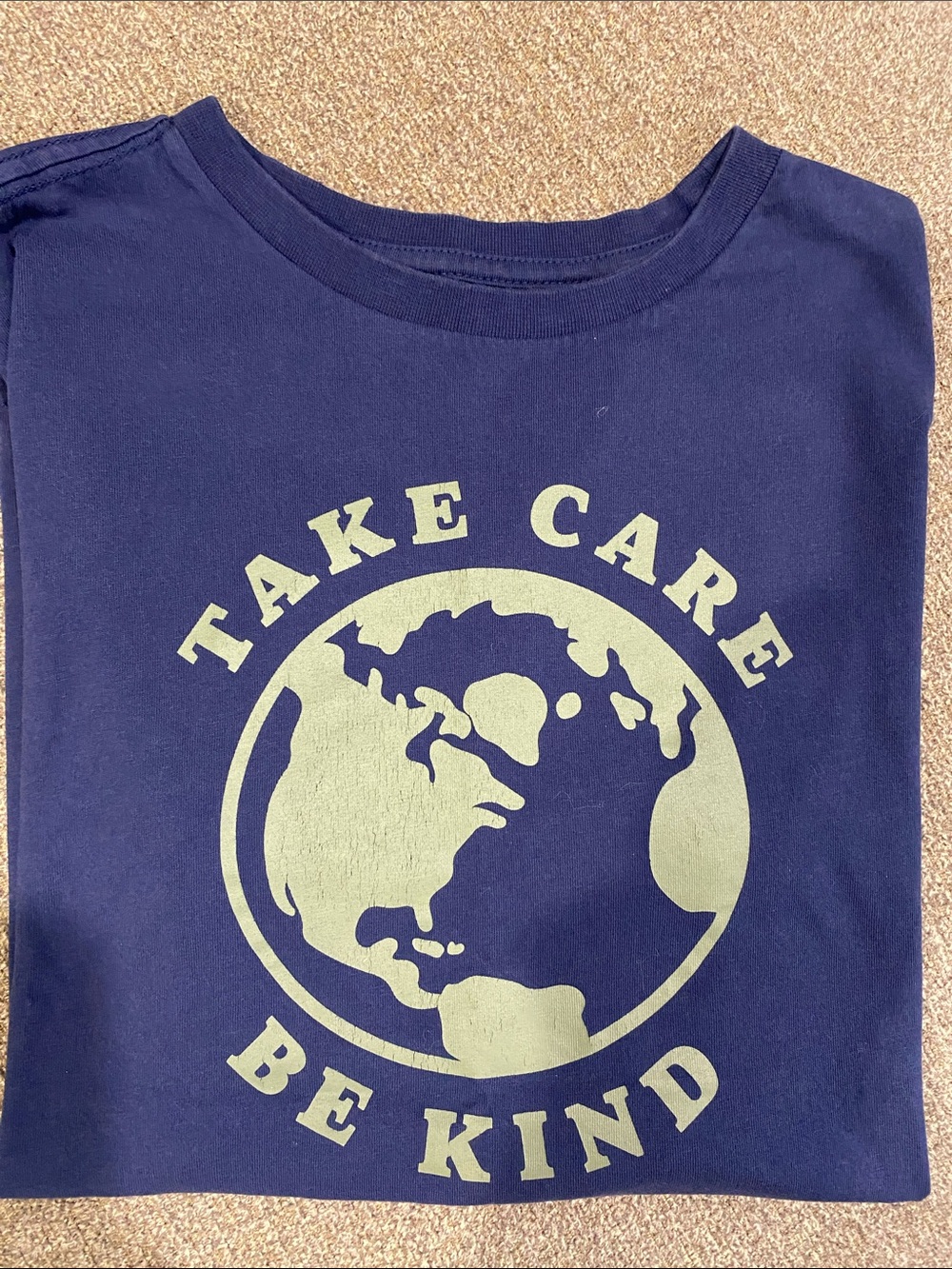 Take Care Be Kind Graphic Tee for Kids - Navy Blue